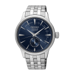 ساعت مردانه سیکو SEIKO Presage SSA347J1 سری پرسیج برند SEIKO ،موتور اتوماتیک،ضد آب تا 50 متر،قاب و بند استیل نقره ای صفحه سرمه ای،
