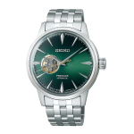 ساعت مردانه سیکو SEIKO SSA441J1 سری Seiko Presage ،موتور اتوماتیک، ضد آب تا 50 متر، قاب و بند استیل نقره ای، صفحه سبز اوپن هارت،