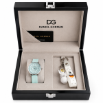 ساعت یونیسکس دنیل گورمن dg0121.sg بند چرم آبی آسمانی با نشانگر مگنتی زمان با صفحه ای آبی روشن - Image 2