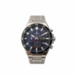 ساعت کرست مردانه 6299-1 استیل موتور سه حالته dual time با رنگ صفحه ای سورمه ای