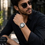ساعت کیو اند کیو  مردانه c72a-003py اسپرت استیل فریم دایره بند استیل صفحه ای سفید کوارتز - Image 4