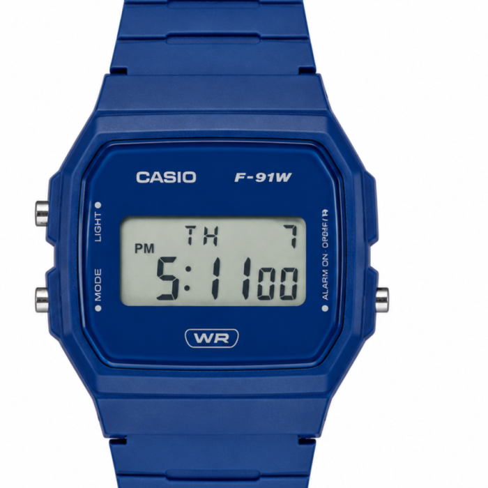ساعت کاسیو یونیسکس f-91wb-2a1df دیجیتال اسپرت کیس رزین ابی بند رابر ابی - Image 2