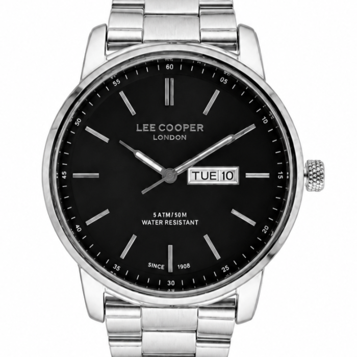 ساعت leecooper مردانه lco8236-390 استیل موتور تک حالته با صفحه بلو بلک - Image 2