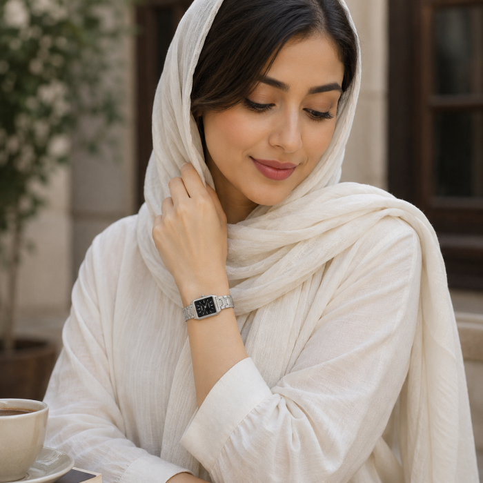 ساعت کاسیو زنانه ltp-v007d-1eudf فریم مربعی استیل بند استیل موتور تک حالته صفحه ای مشکی - Image 4